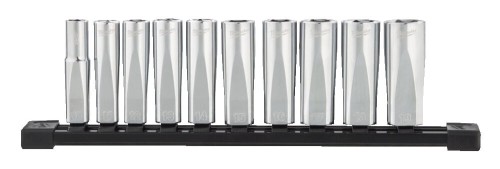 Zestaw nasadek chromowanych 3/8" długie na listwie (10-19mm) Milwaukee