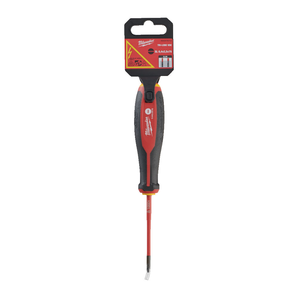 Wkrętak izolowany dla elektryków Tri-Lobe VDE SL 0.4X2.5X75 Milwaukee 4932478712.jpg