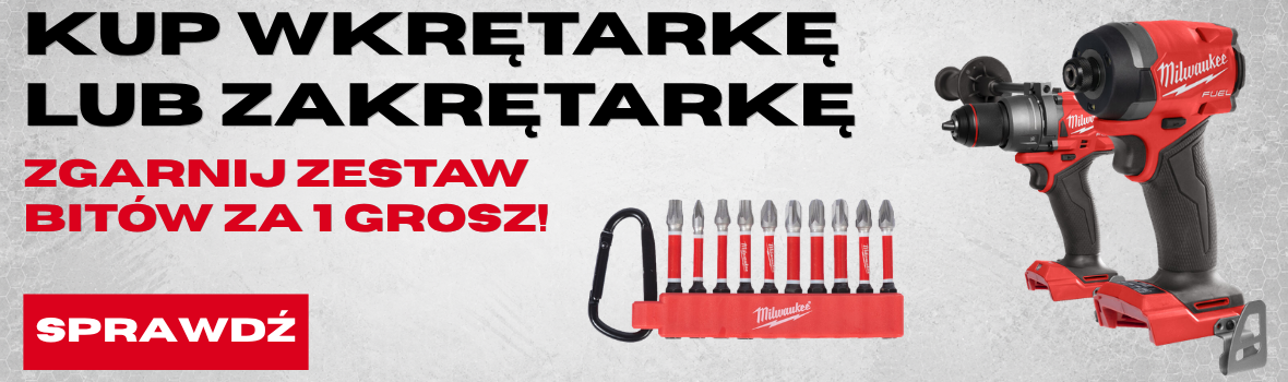 Zestaw bitów gratis do każdej wkrętarki lub zakrętarki Milwaukee bezprzewodu.pl